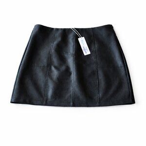 NWT Bluivy Black Saturday Vegan Leather Mini Skirt - Large